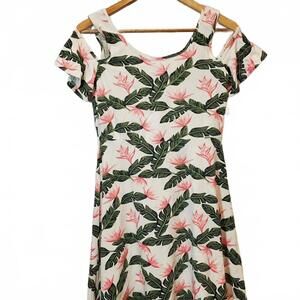 NWT OVS White Floral Mini Cold Shoulder Casual Dre